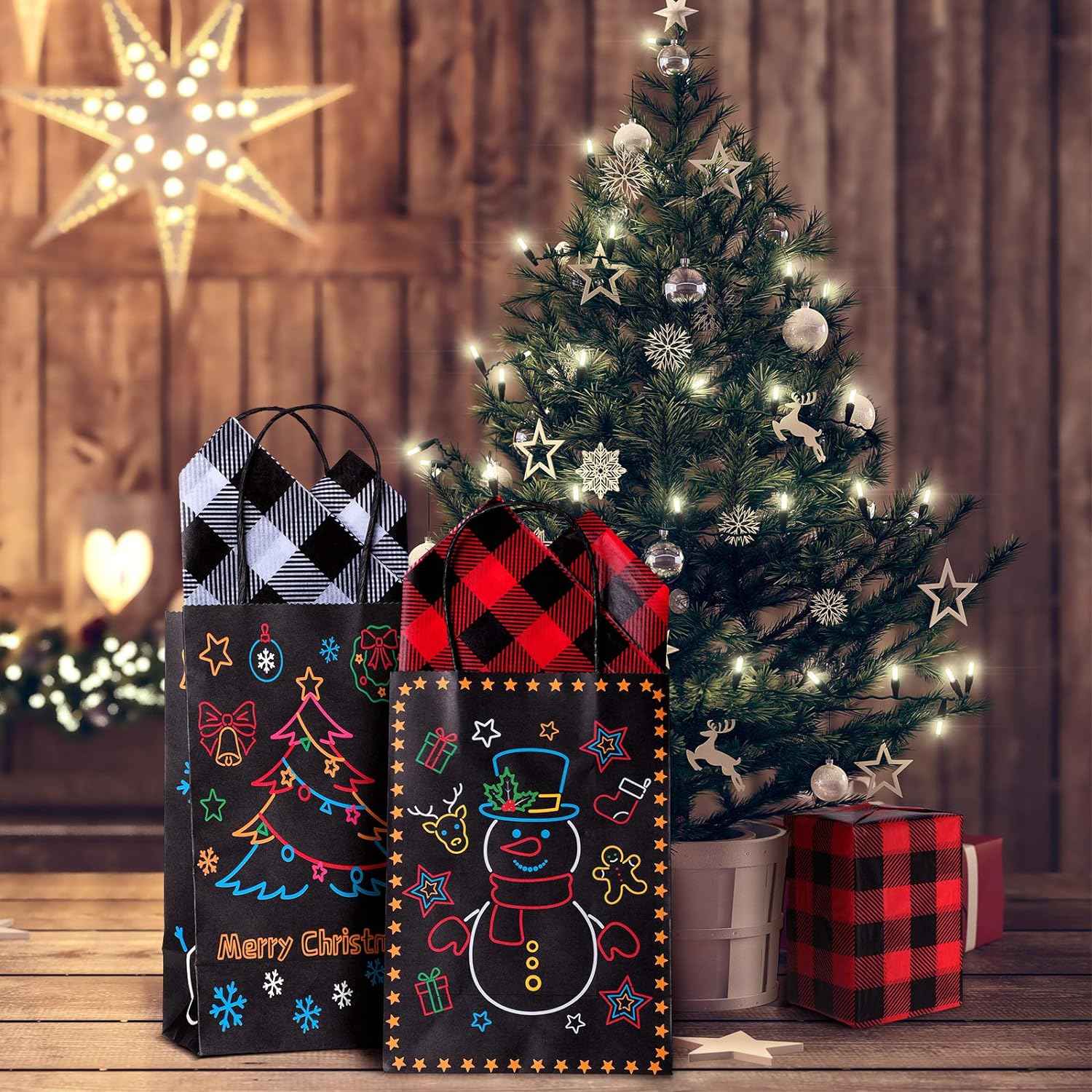 100Pcs Christmas Tissue Paper DIY Wrapping Paper Red Black - TTpen