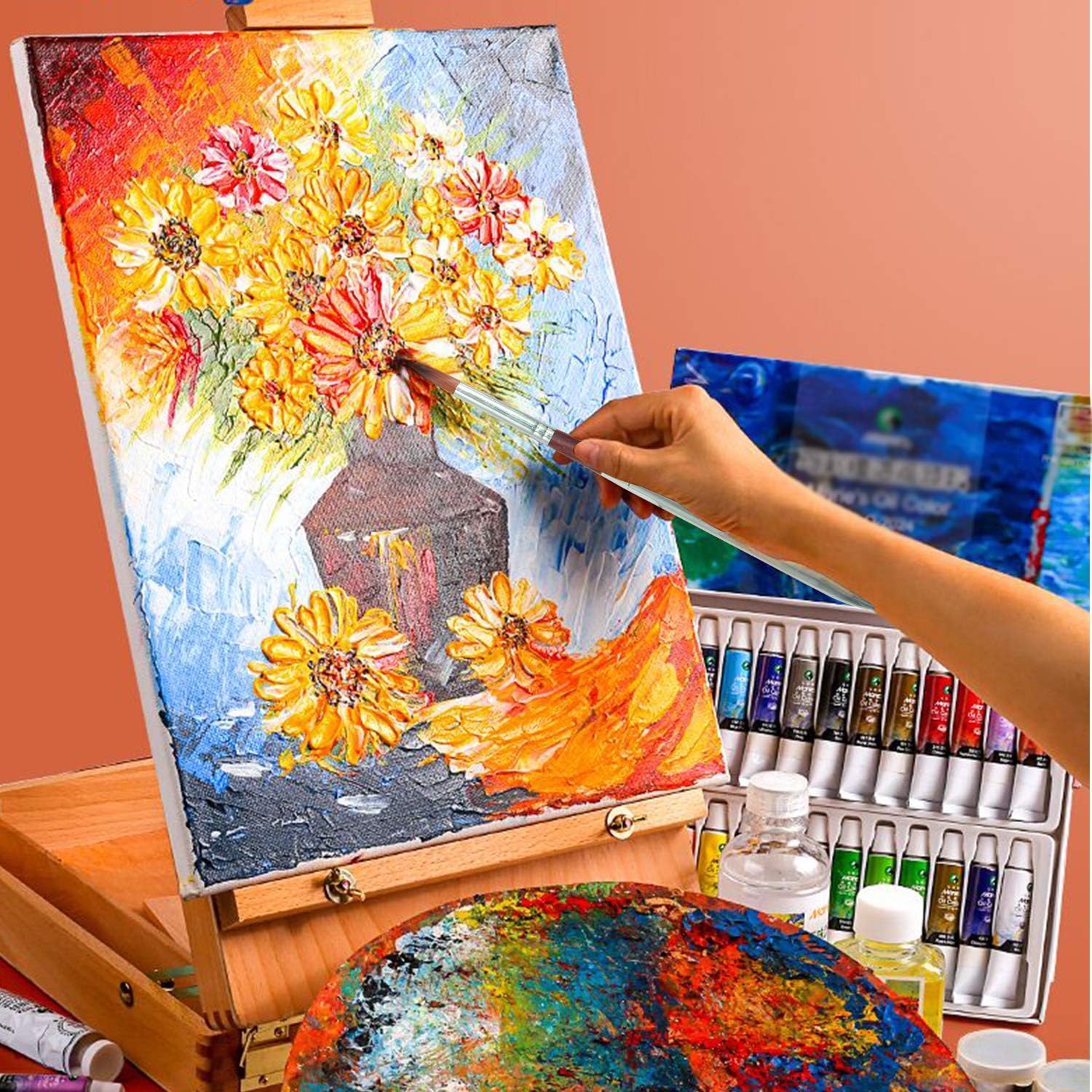 5PCS Travel Watercolor Artist Painting Brushes,Detachable