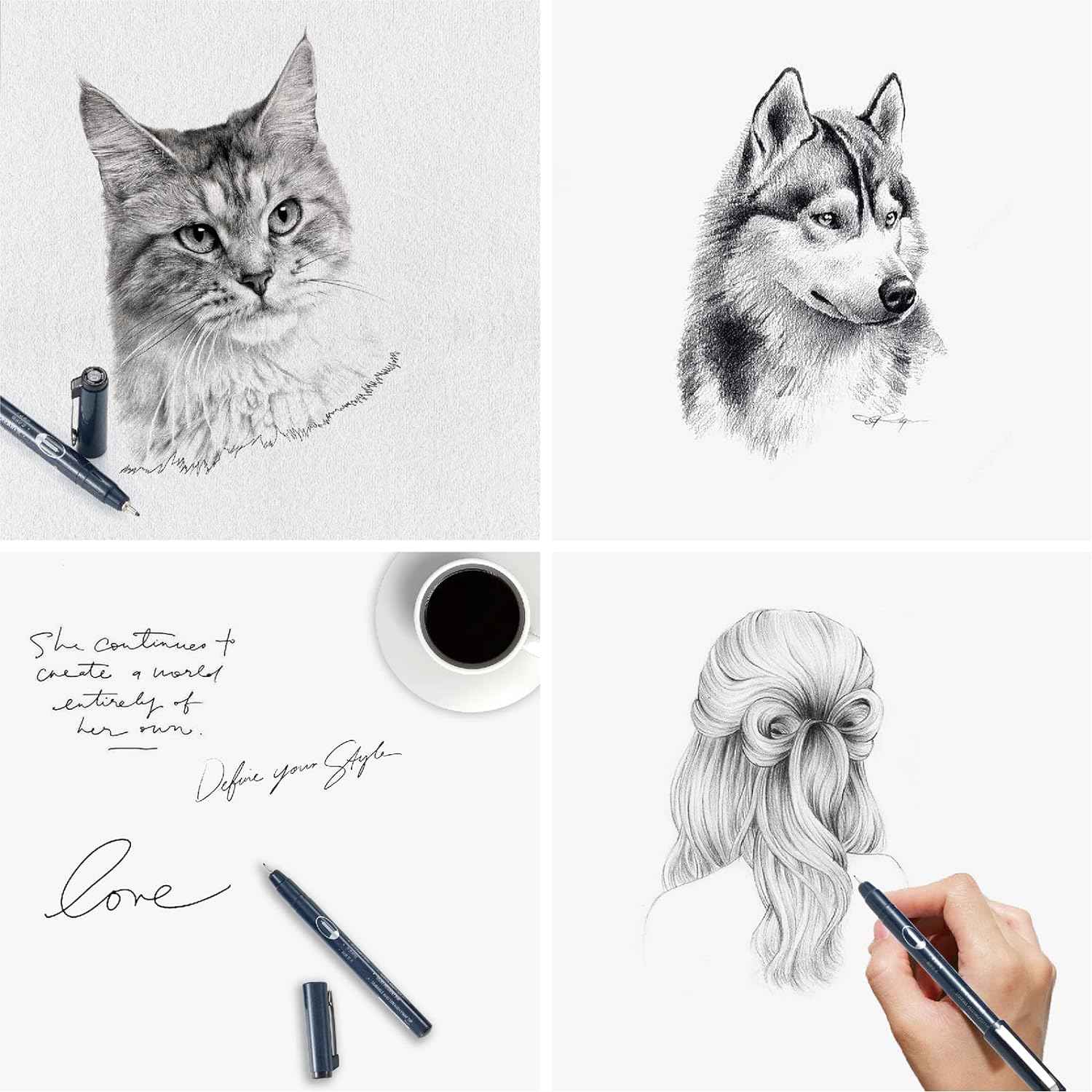 Maikedepot Micro-Line Pens 8 Size Fineliner Black Ink Drawing Pens - TTpen