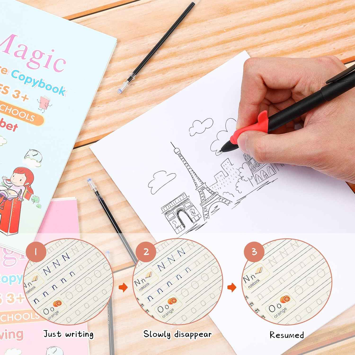 84Pcs Practice Pen Set 12 Ballpoint Pens,60 Refills and 12 Pen Holders - TTpen