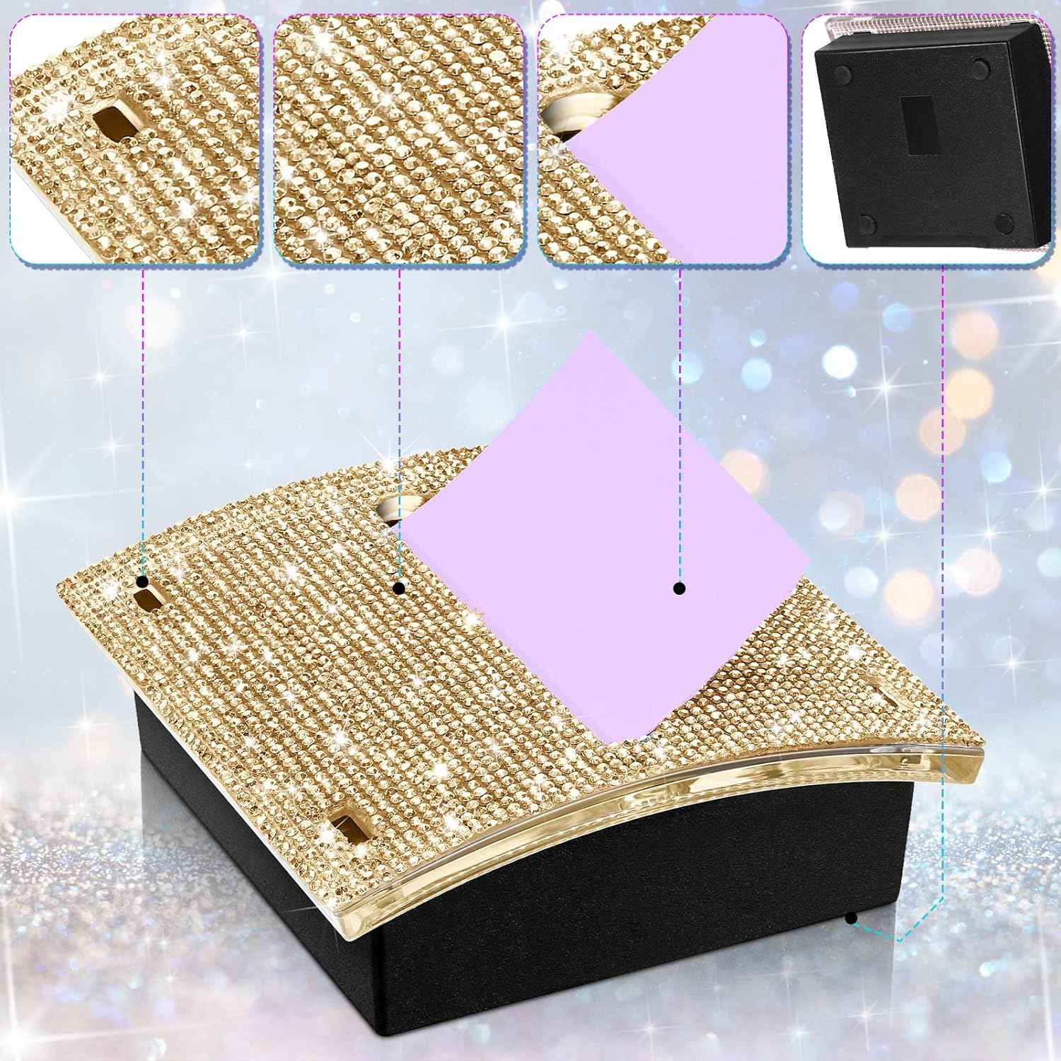 Rhinestone Self Stick Notepad Holders 4x4 Inches Memo Note Dispenser - TTpen