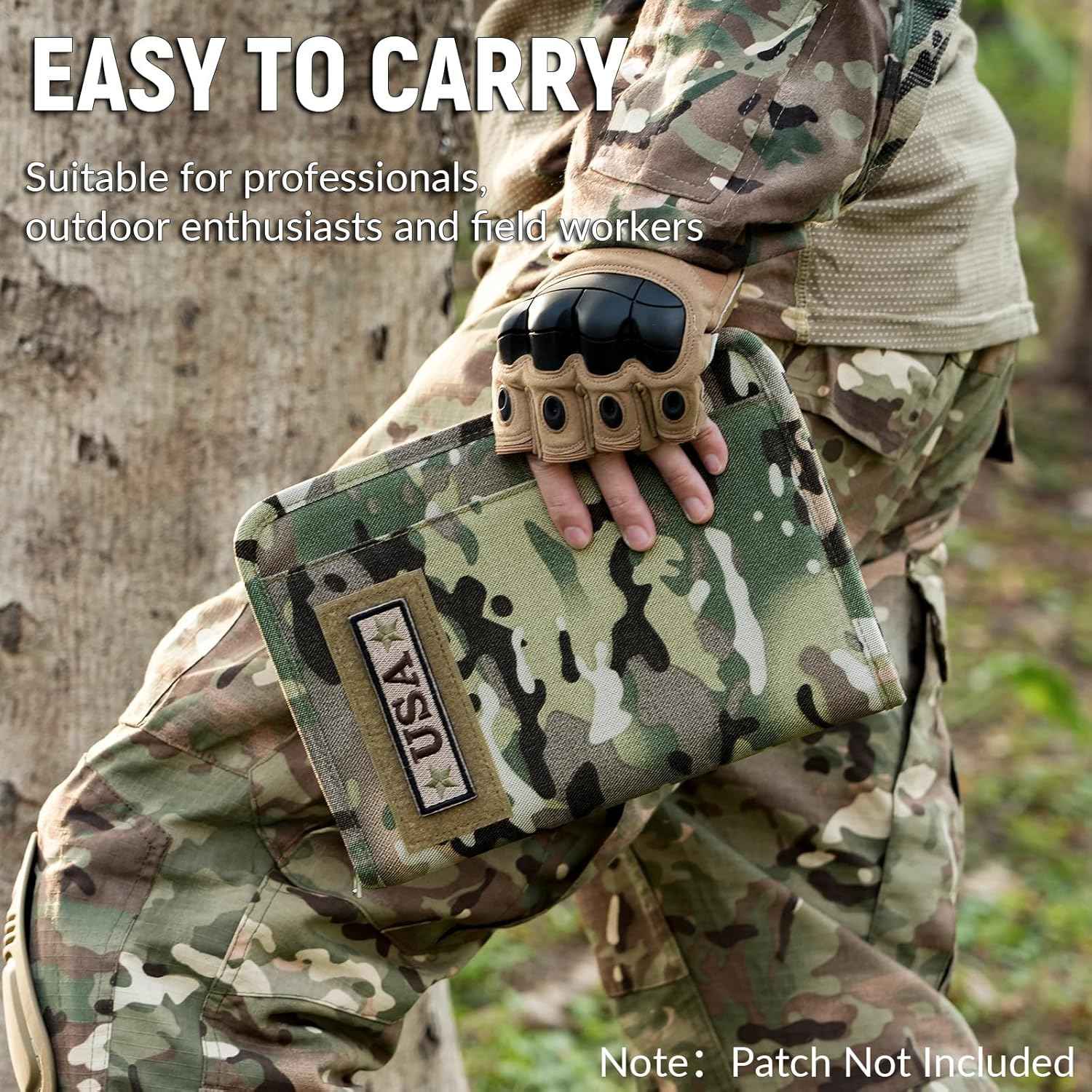 A5 Size Tactical Notebook Padfolio Ring Binder with 80 Sheets Paper