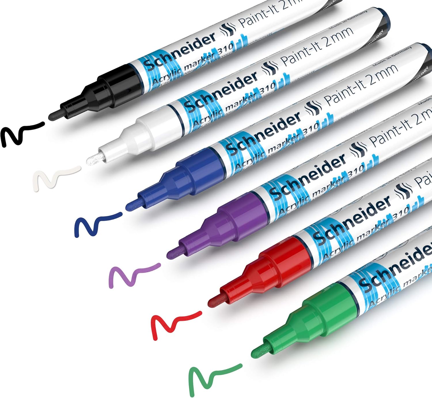 Schneider Paint-It 310 Acrylic Marker Set 2mm 6 Color Pack