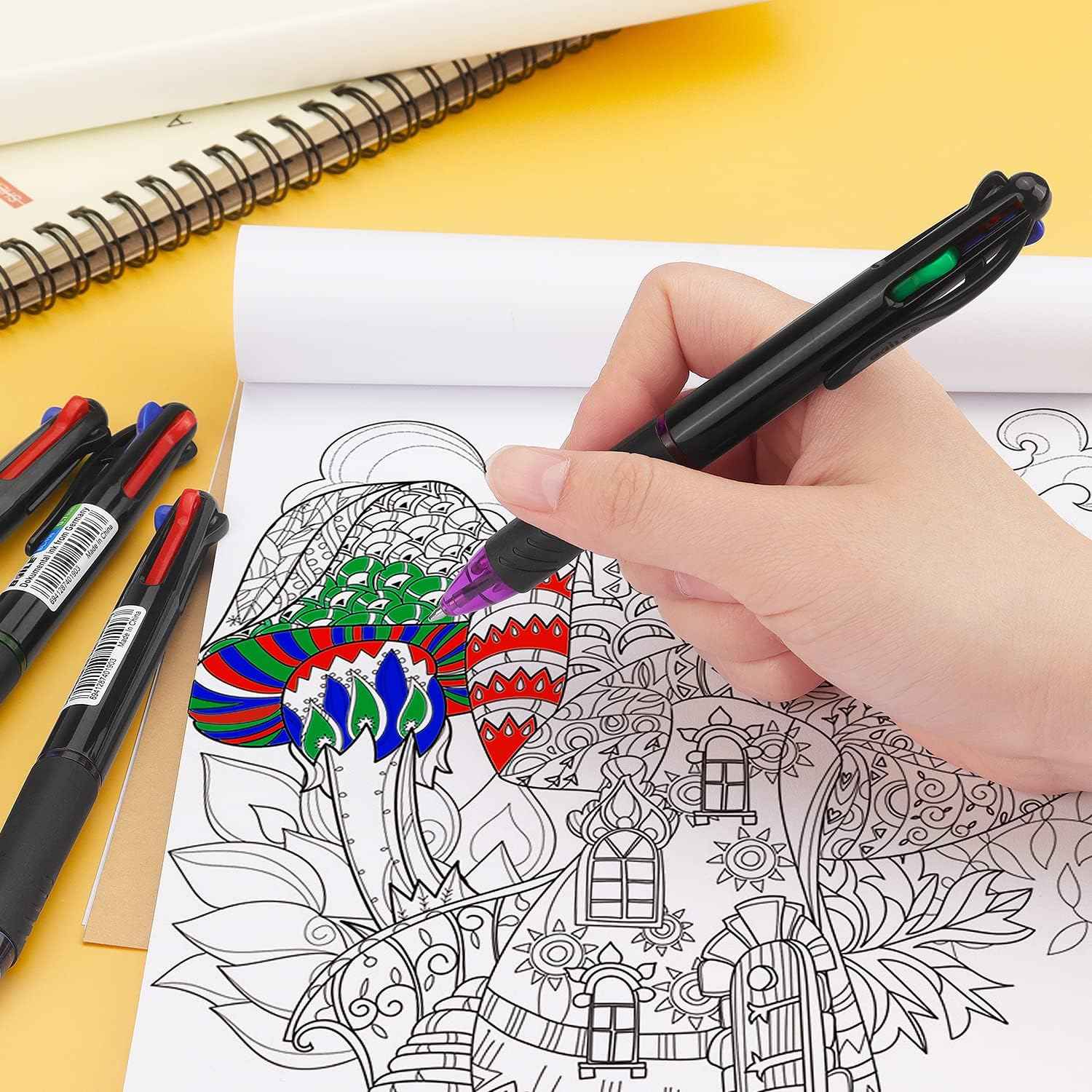 Multicolor Ballpoint Pens 4in1 0.7mm Retractable Gift Pens - TTpen