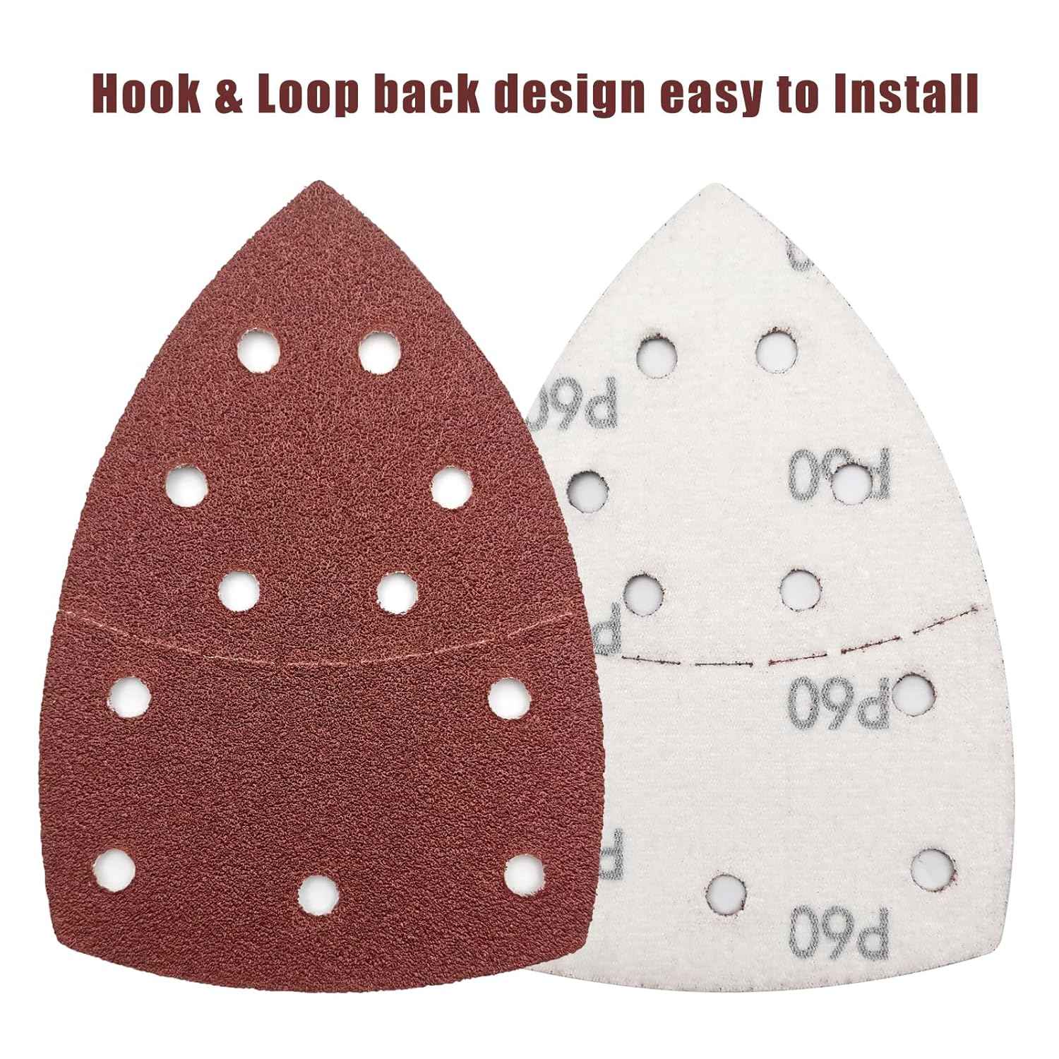 50PCS Mouse Detail Sander Paper,40/60/80/120/180/240 Grit 11 Holes - TTpen