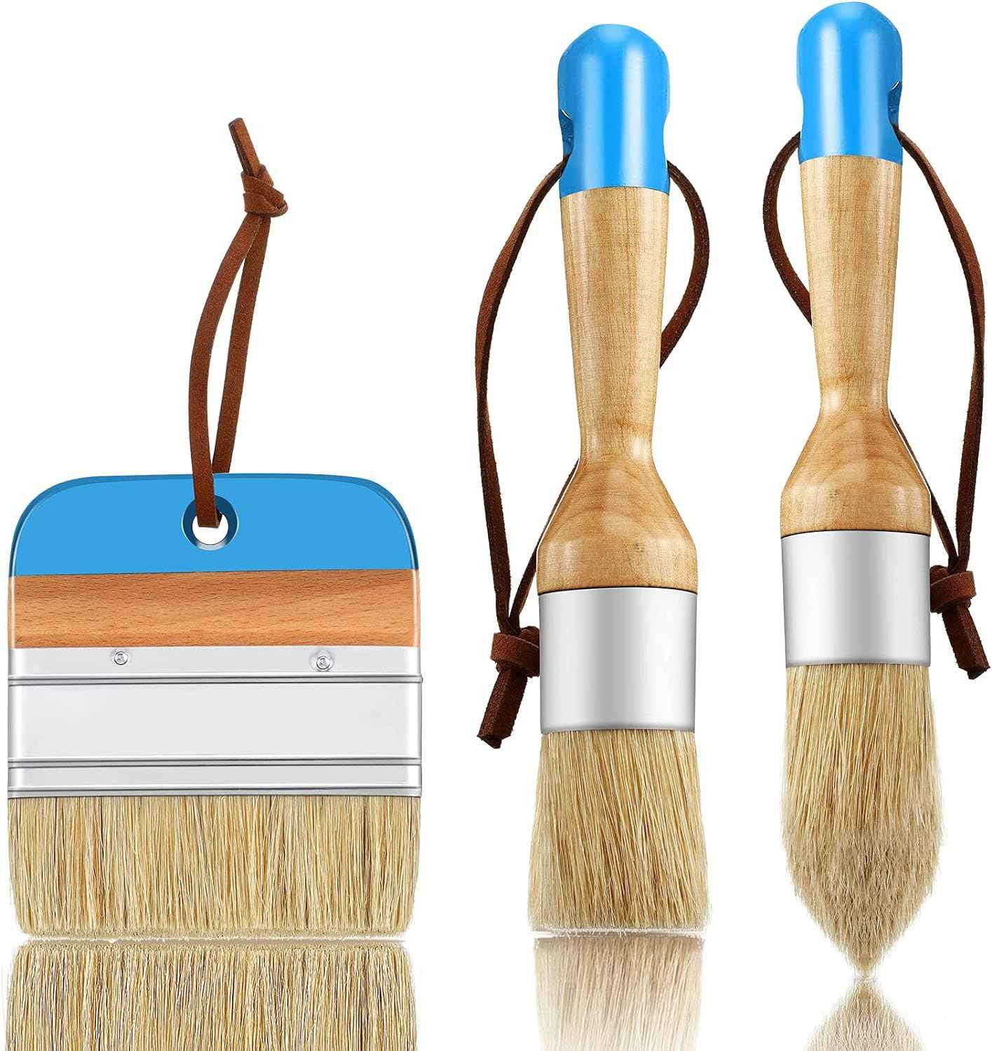 3 Pieces Chalk and Wax Paint Brushes for Acrylic Painting Wood Furniture - TTpen