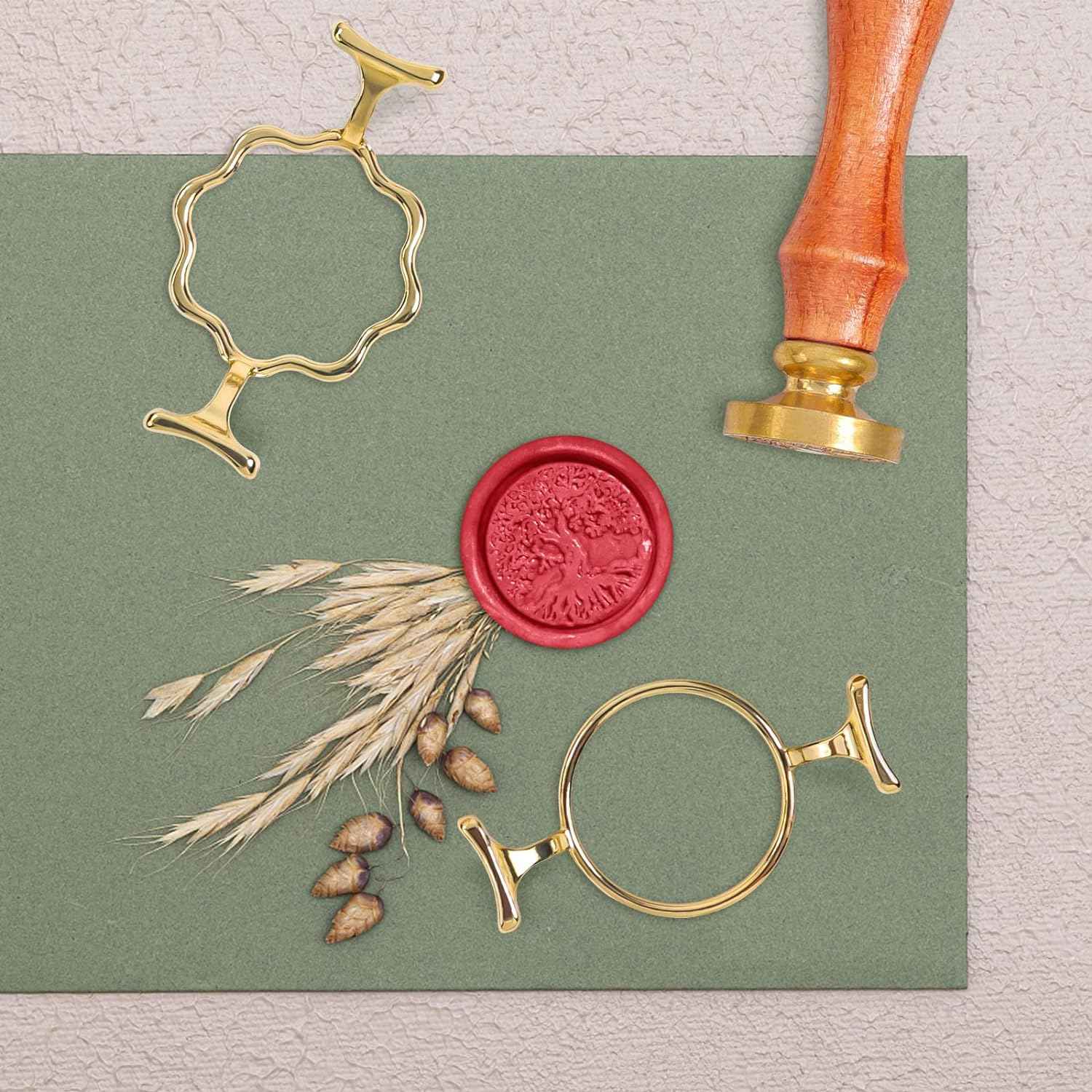 2 Metal Wax Seal Molds with Round Flower Shape,1 INCH - TTpen