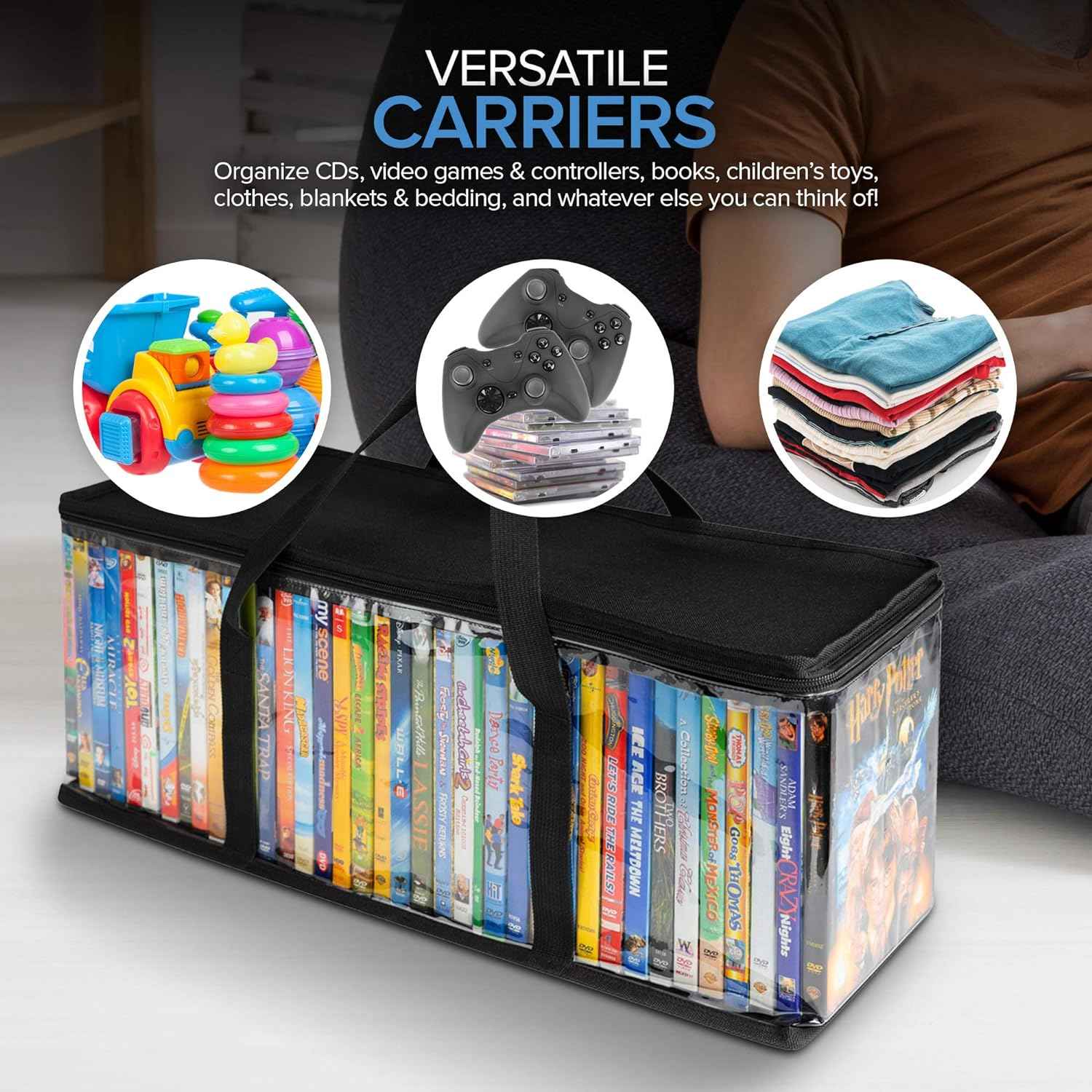 DVD Storage Bags Plastic Media Organizer Holders 4 Pack - TTpen