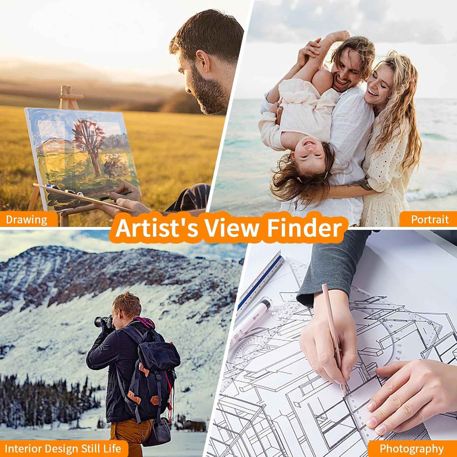 3Pcs View Finder for Photography, Drawing, Sketching