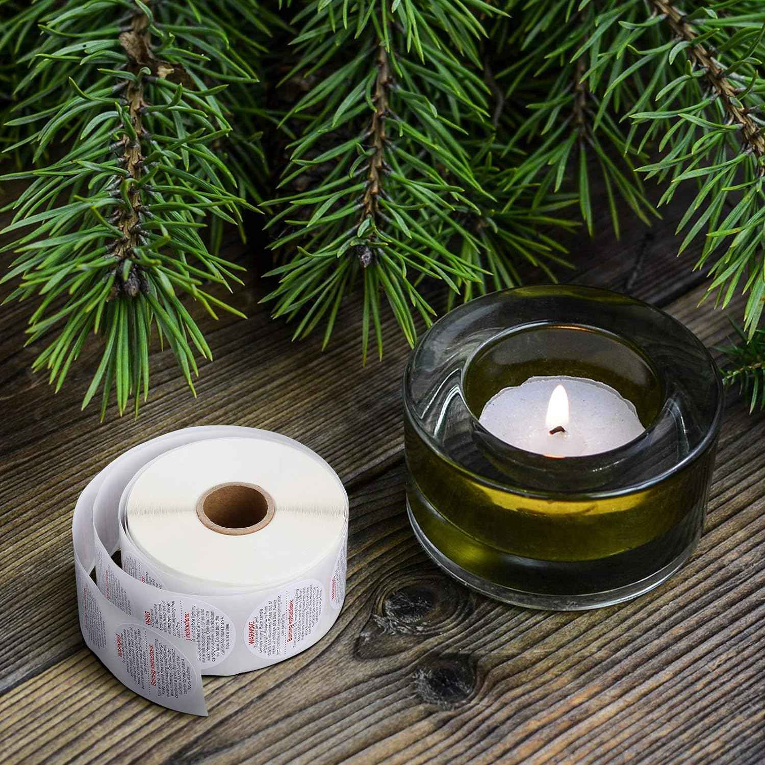 1000PCS Candle Jar Container Safety Warning Stickers Labels 1.5 Inch - TTpen
