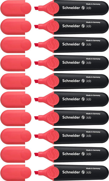 Schneider Job Highlighter,Chisel Tip,Red Ink,10 Pack