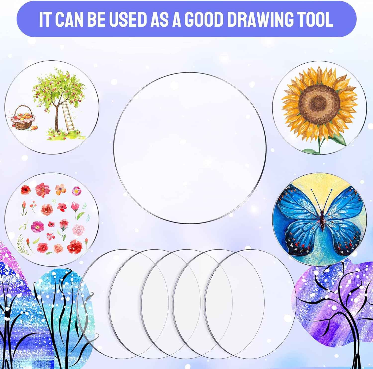 60pcs Transparent Acrylic Circle Discs for DIY Project Craft 1.5 Inch - TTpen