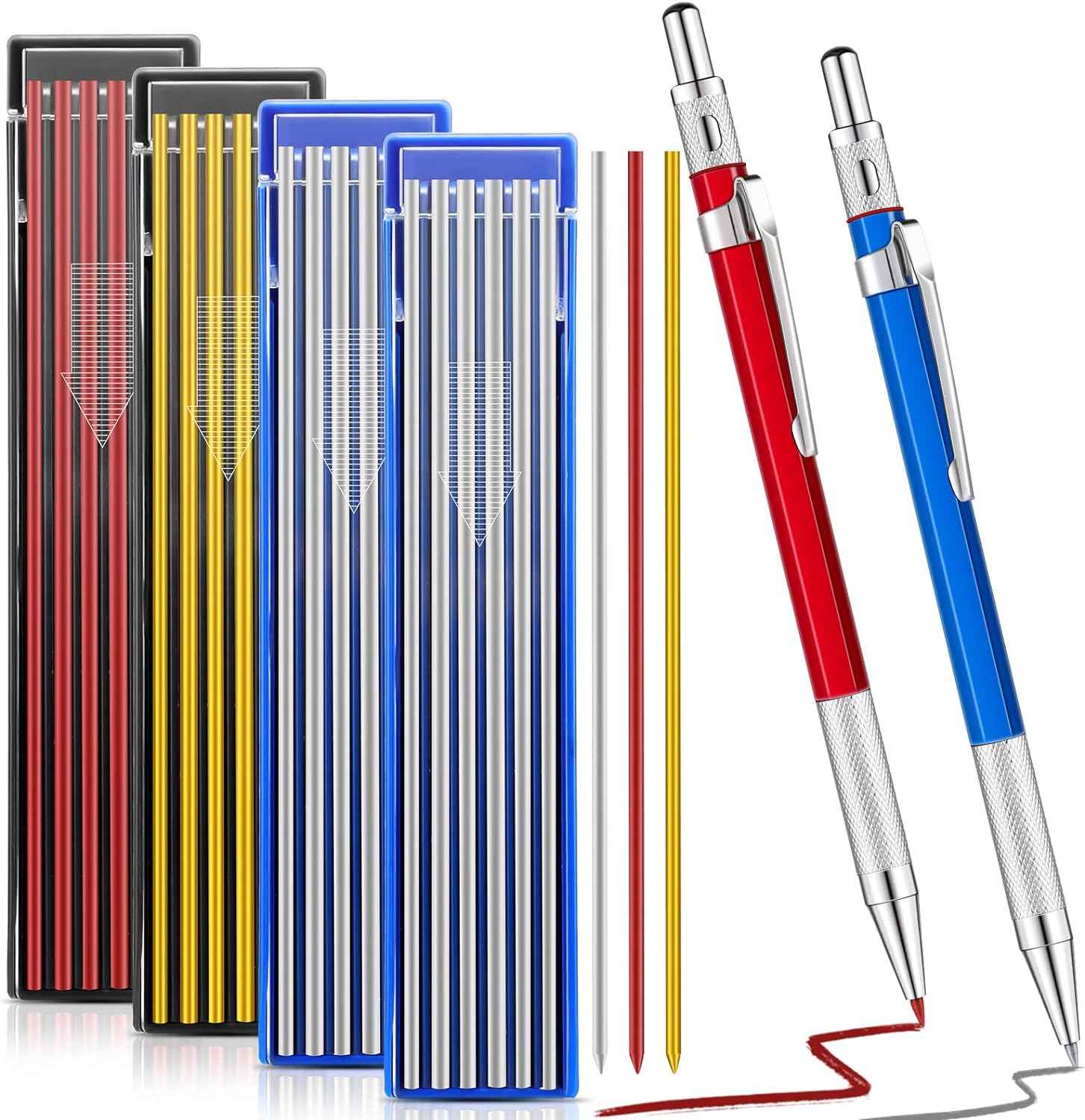 2Pcs Welders Mechanical Pencils with 48PCS Round Refills - TTpen