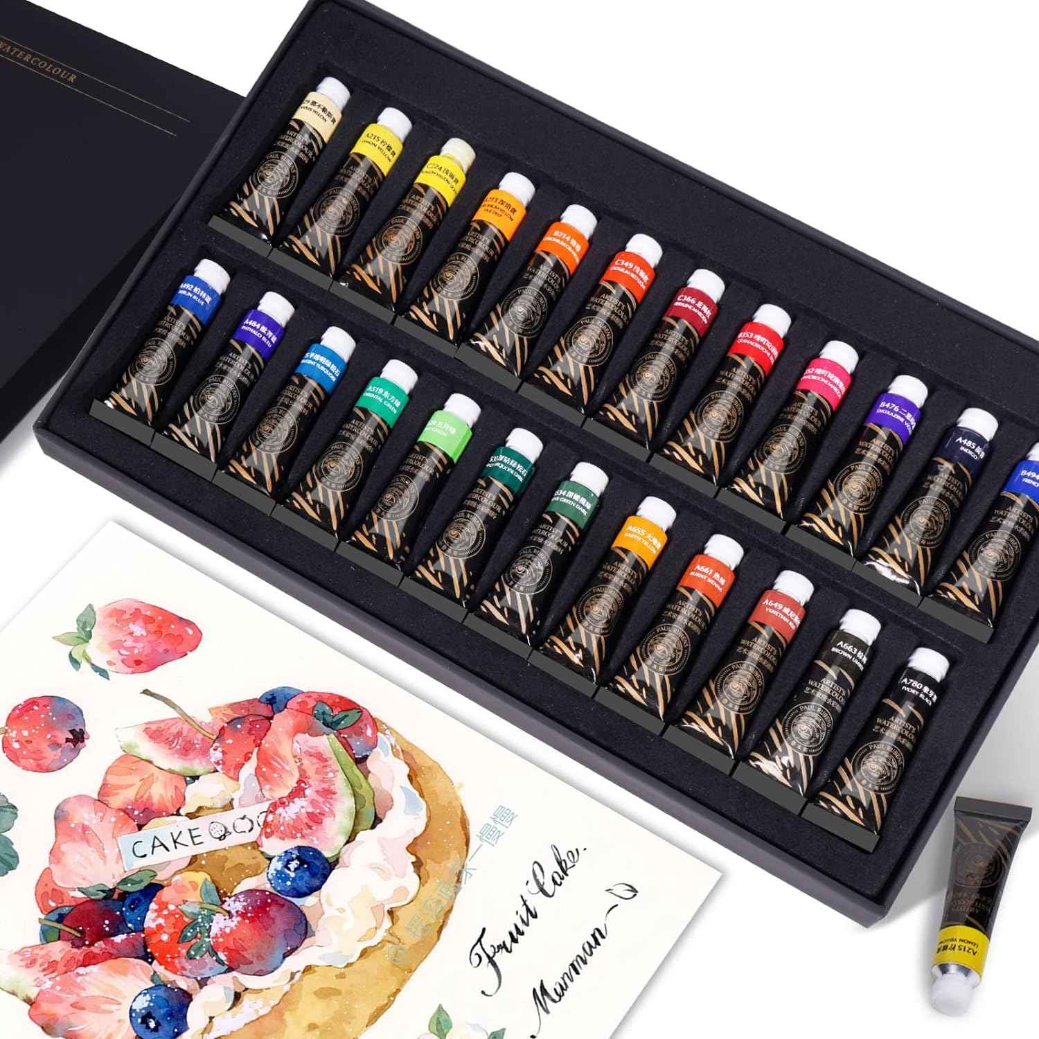 Paul Rubens Profesional Artist Watercolor Paint Set,5ml Tube,24 Colors - TTpen