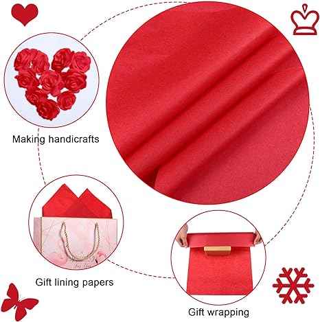 100 Sheets Tissue Wrapping Paper for DIY Crafts 35x50cm Black White Red - TTpen