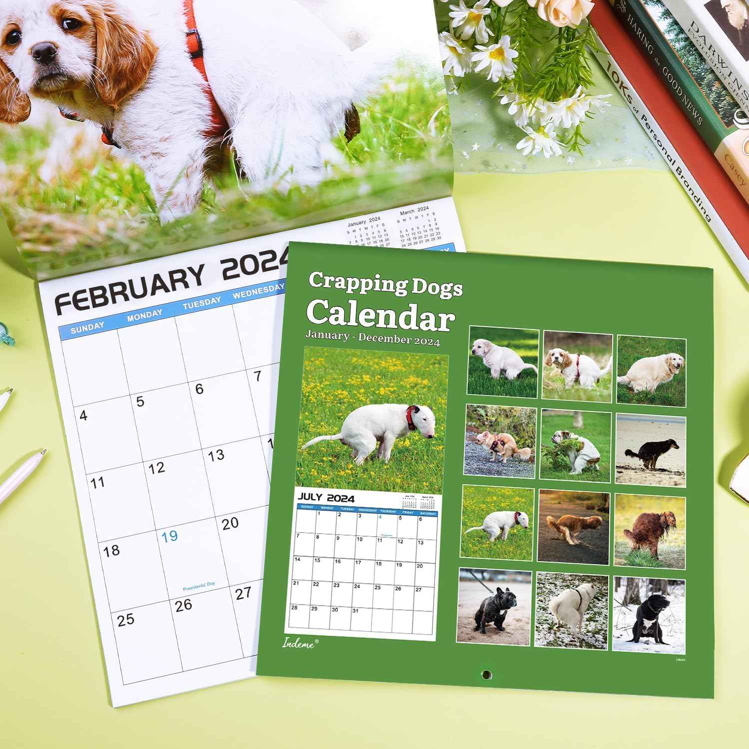 2024 Wall Calendar Crapping Dogs - TTpen