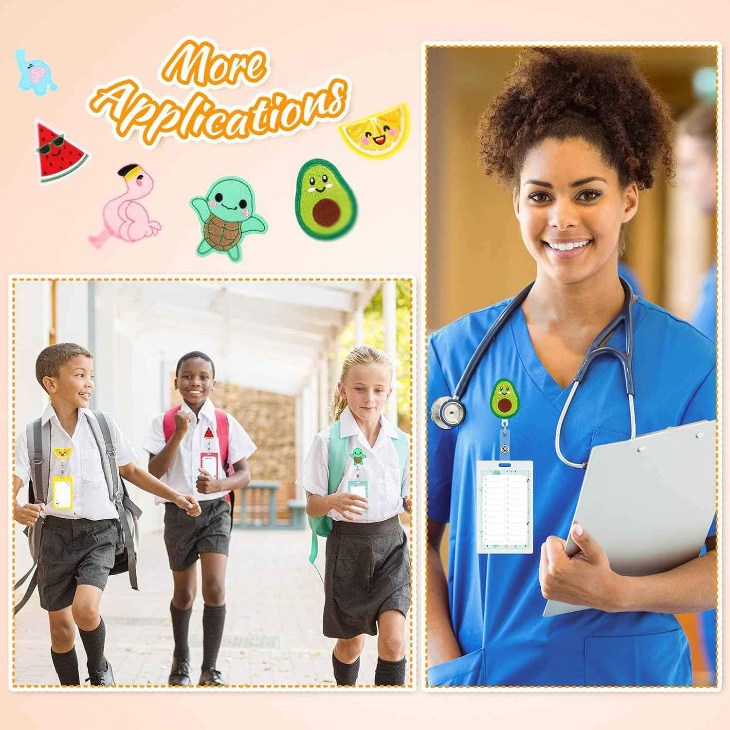 6Pcs Felt Badge Reel Holder for Nurse Doctor Teacher(Fruit and Animal) - TTpen