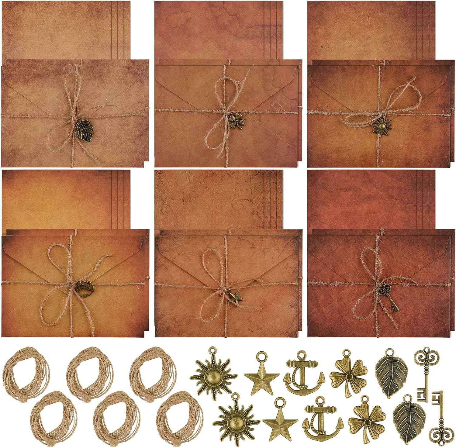 60PCS Vintage Stationary Paper and Envelopes Set - TTpen
