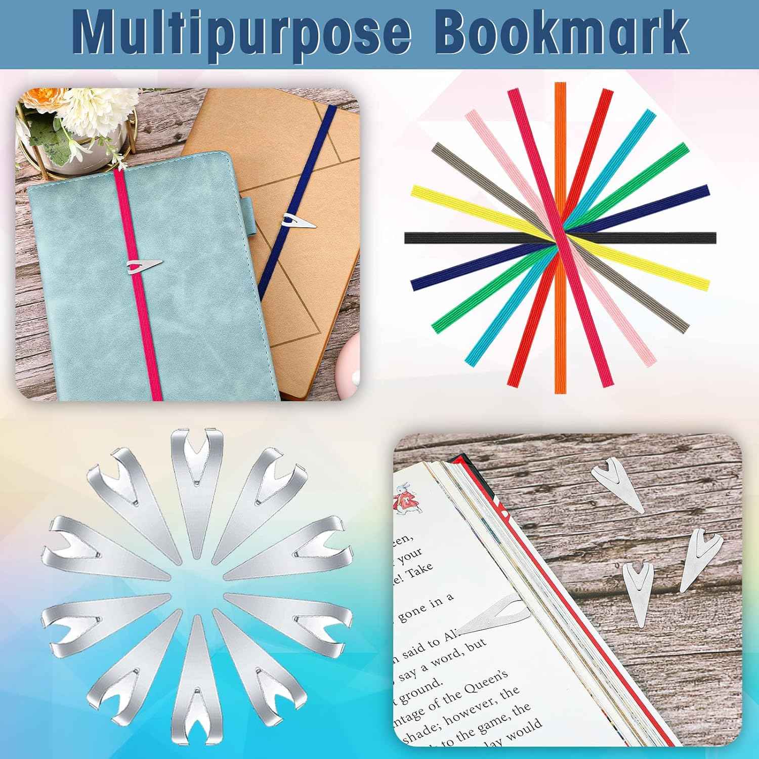 20Pcs Elastic Bookmarks Stainless Steel Book Darts for Book Lovers - TTpen