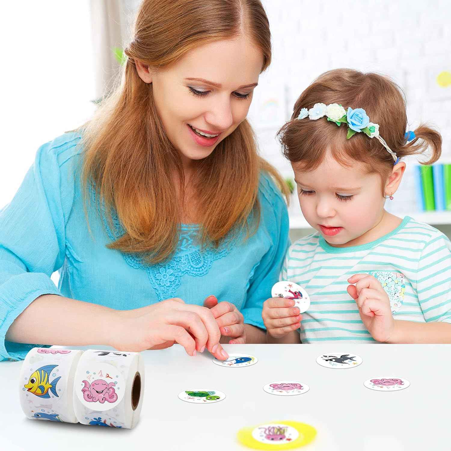 1000Pcs Round Sea Ocean Animal Stickers,1.5 Inch - TTpen