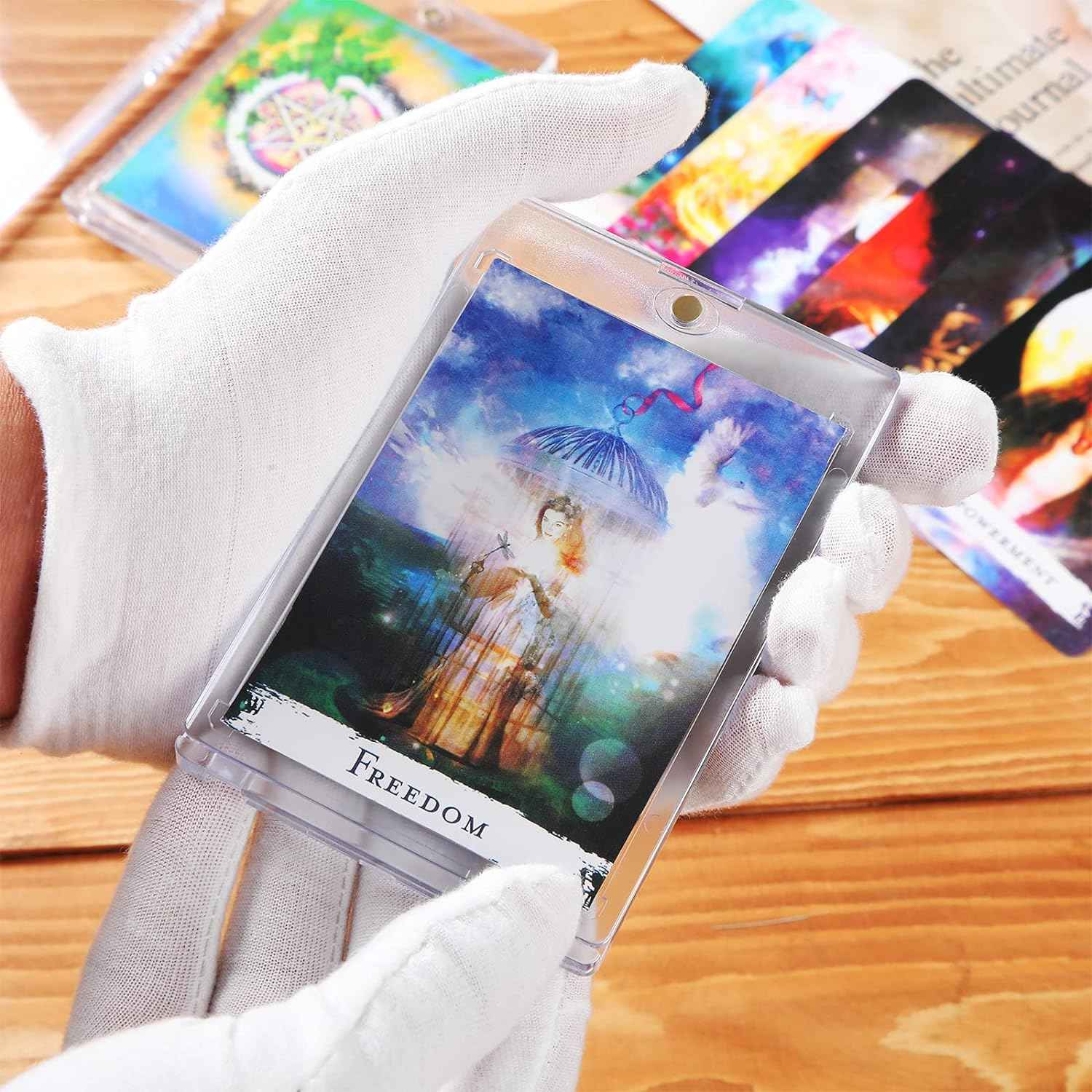 5Pcs Acrylic Magnetic Card Holder 35PT Protectors for Baseball Football Sports Card - TTpen