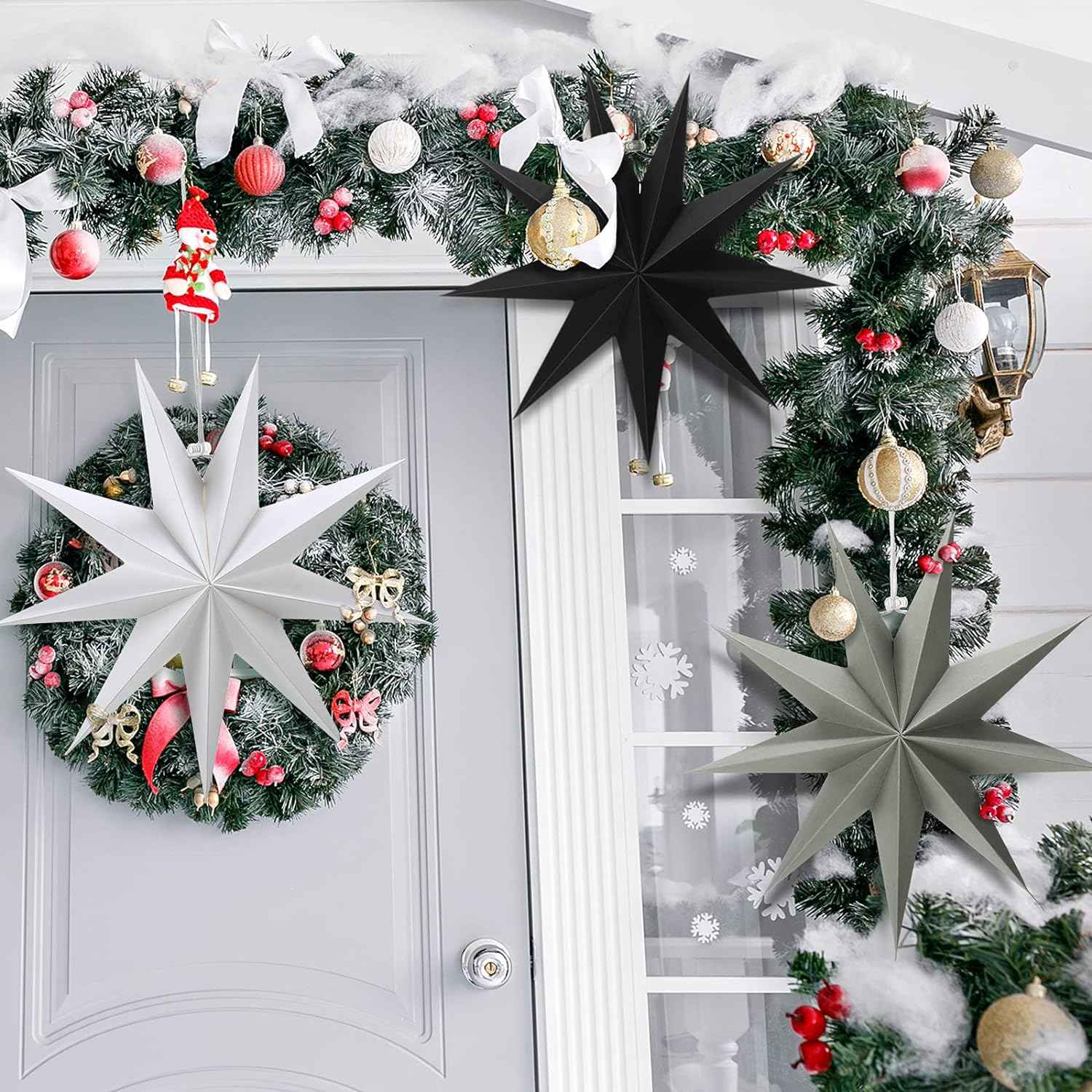 3Pcs Paper Star Lanterns 12 Inch Hanging Decor - TTpen