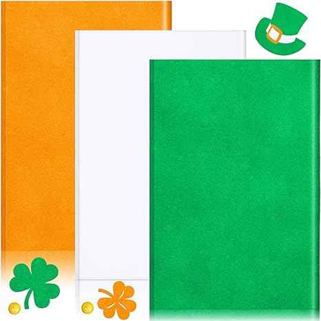 100 Sheets Tissue Wrapping Paper for DIY Crafts 35x50cm Green White Orange - TTpen