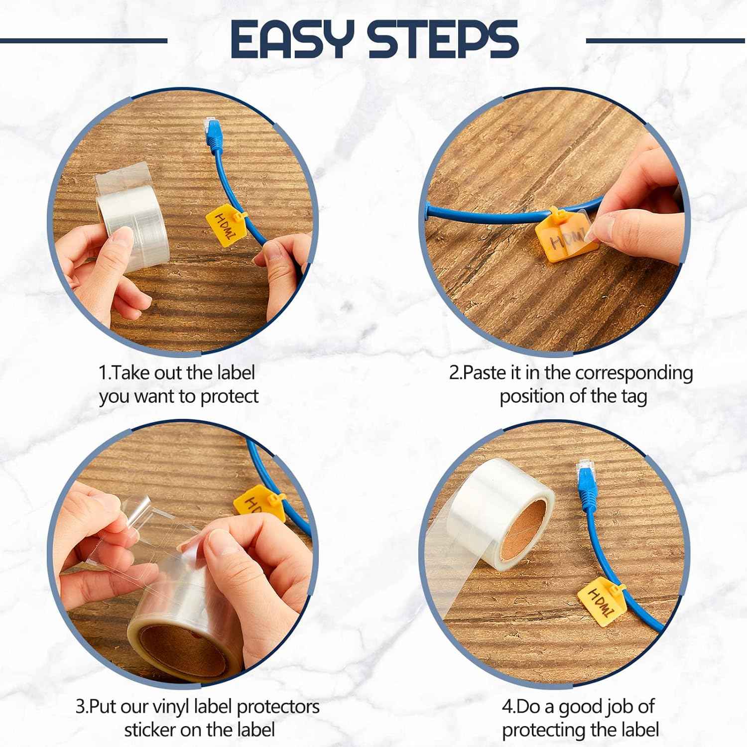 500pcs Label Protector 15x25mm for Protecting Barcodes Numbers Stickers - TTpen