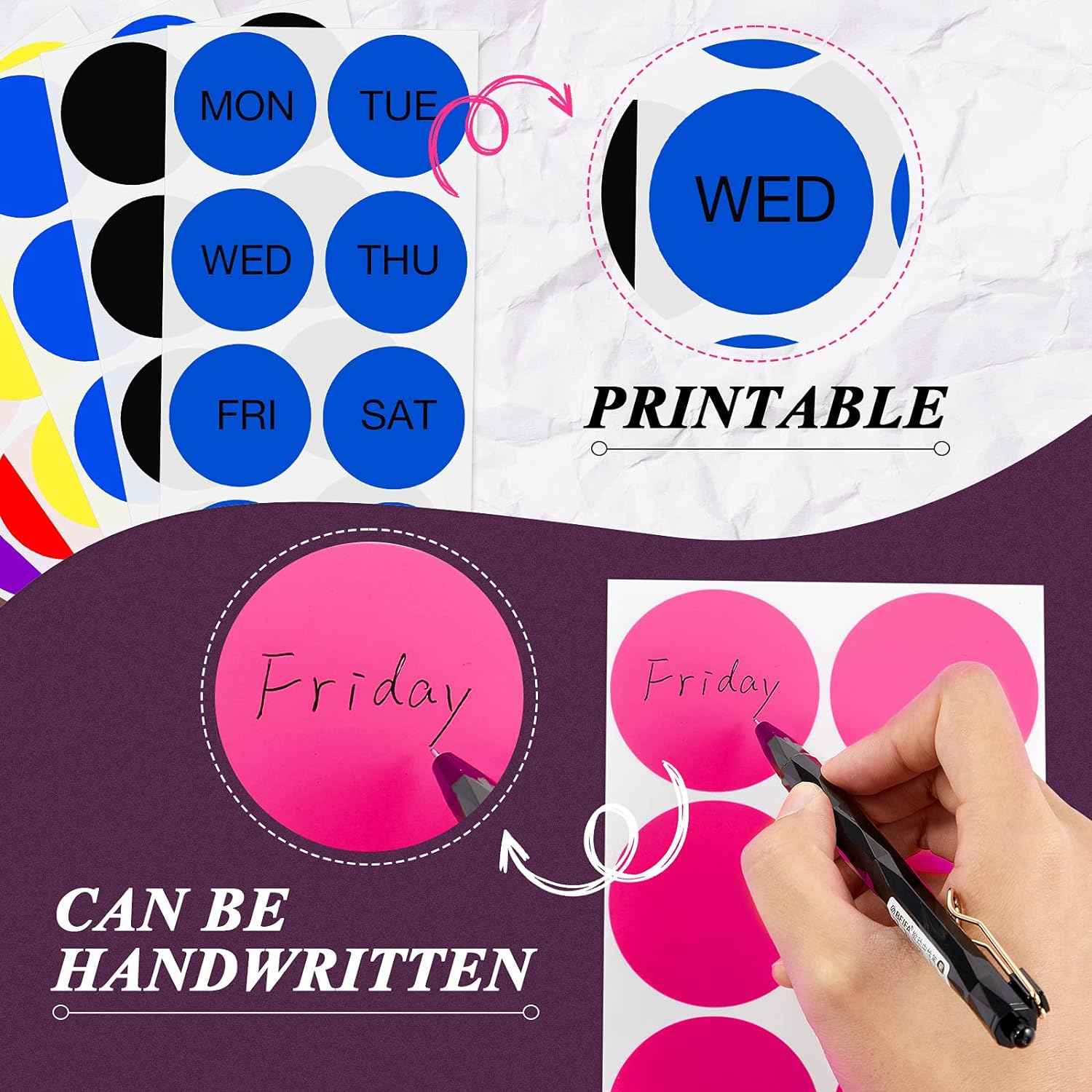 2 Inch Round Color Coding Stickers Circle Dot Labels Self-Adhesive - TTpen