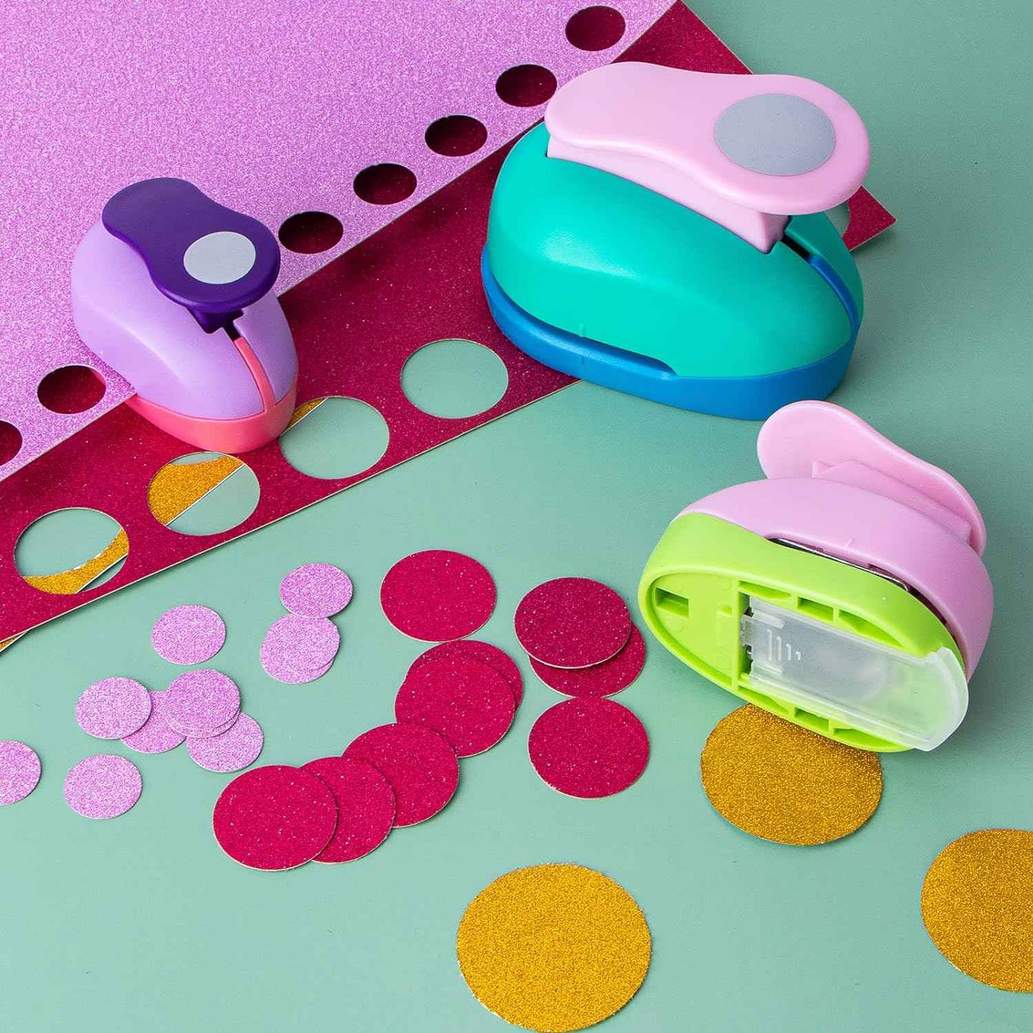 1.5inch 1inch 0.6inch Circle Punch for Paper Crafts 3 Pack - TTpen