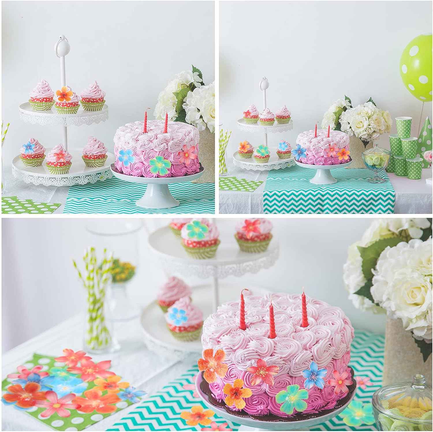 314Pcs Flowers Cupcake Toppers Wedding Cake - TTpen