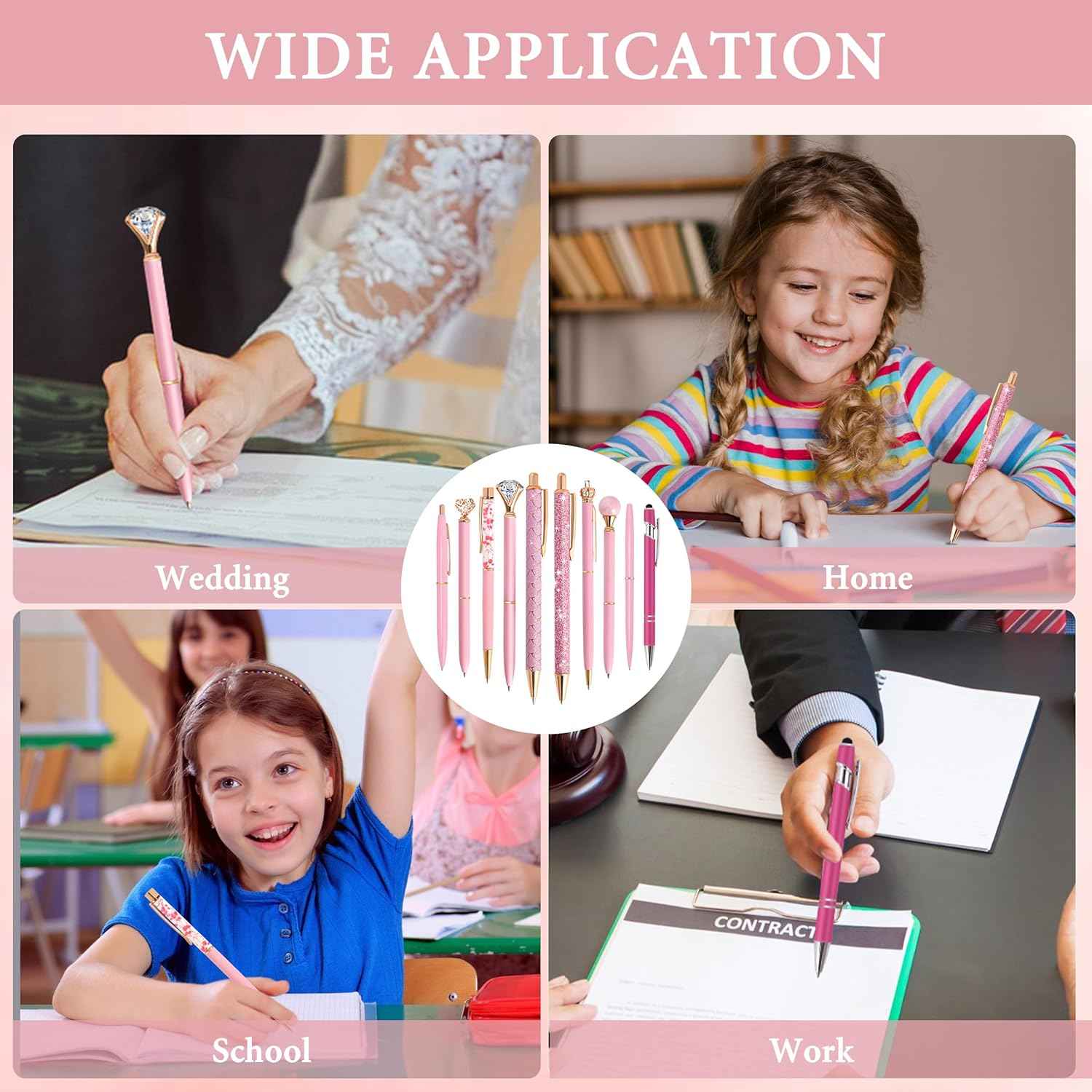 10Pcs Ballpoint Pens Set Party Favors for Kids Purple Pink Pens Gifts - TTpen