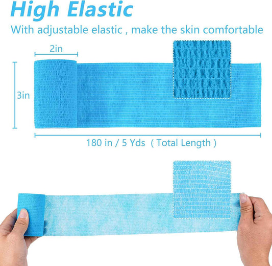 18 Pack Self Adherent Cohesive Wrap Bandages,First Aid Tape,3 Inches X 5 Yards - TTpen