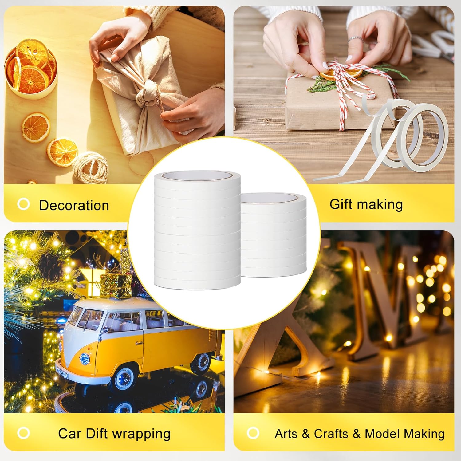 20 Rolls Double Sided Adhesive Tape for Craft Scrapbook (2/5in x 50Ft)