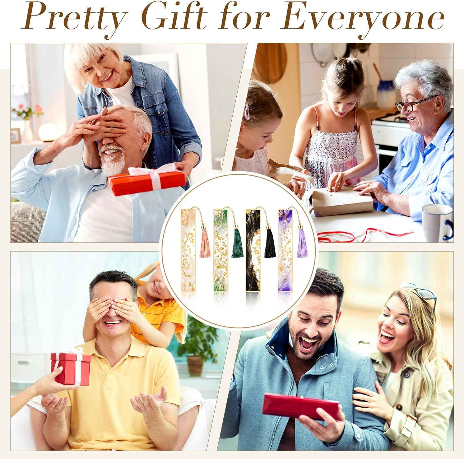 4Pcs Handmade Resin Bookmarks with Tassels - TTpen