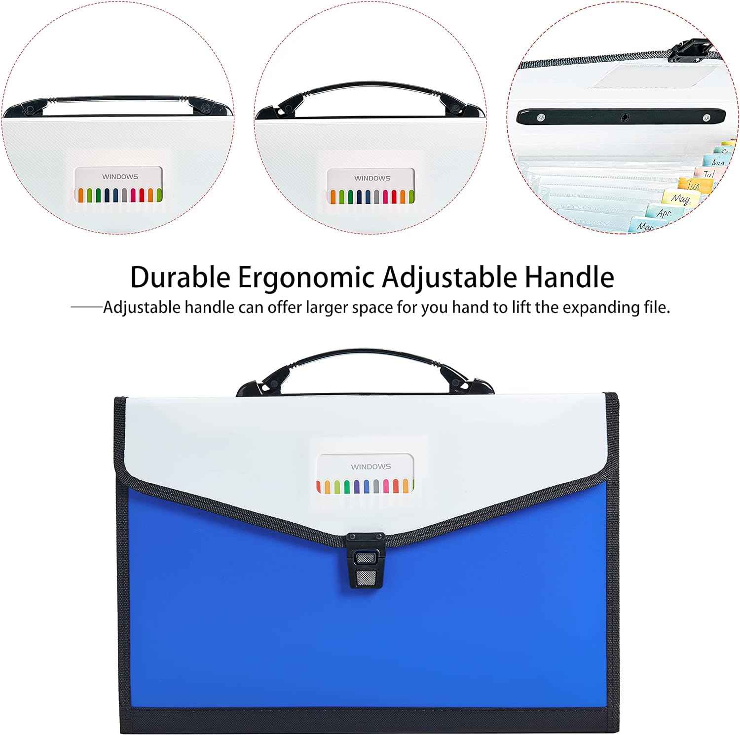 13-Pockets Expanding File Folder with Handle,Legal Size A4 FC - TTpen