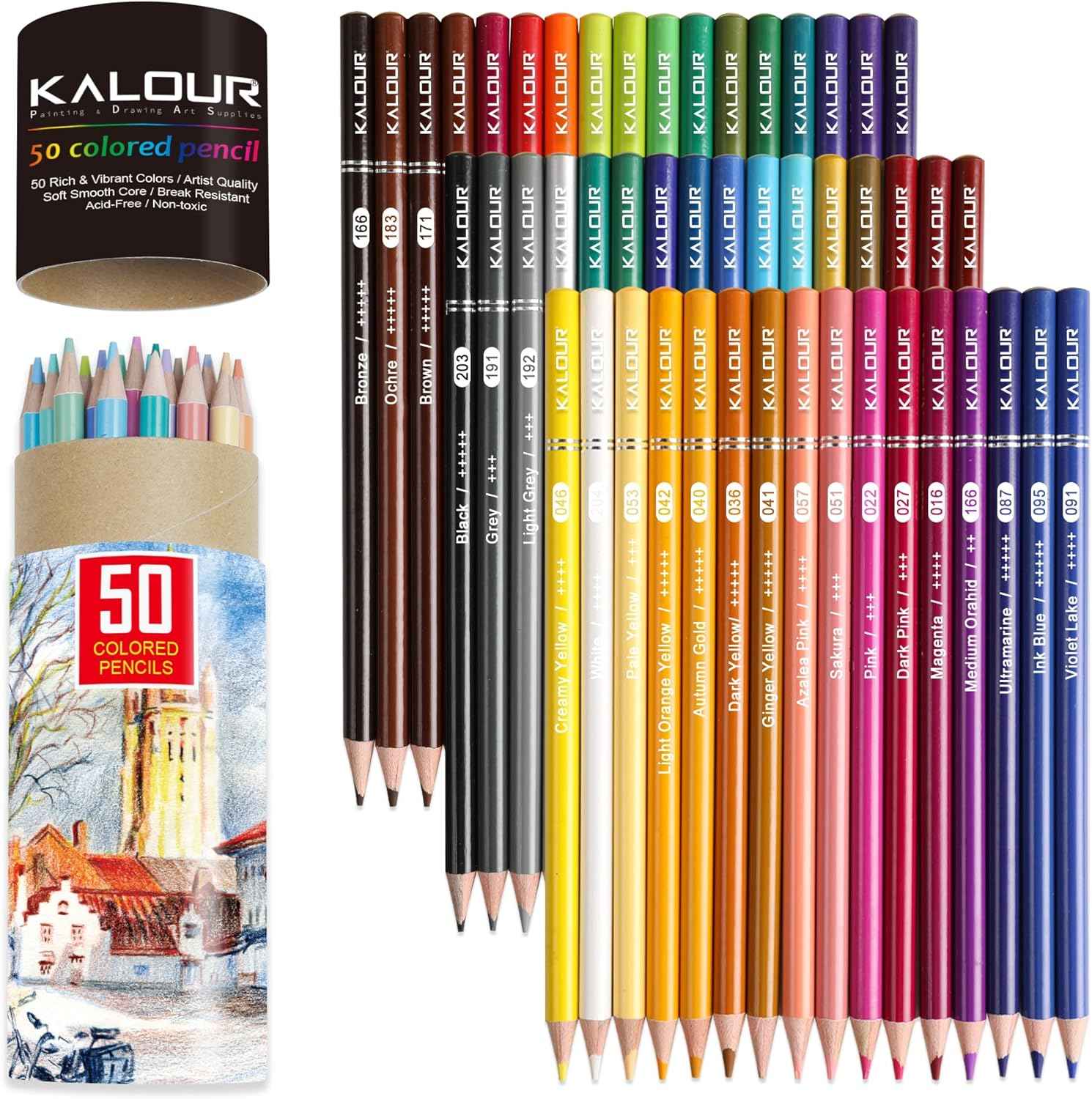 KALOUR Premium Colored Pencils Set 50 Colors - TTpen