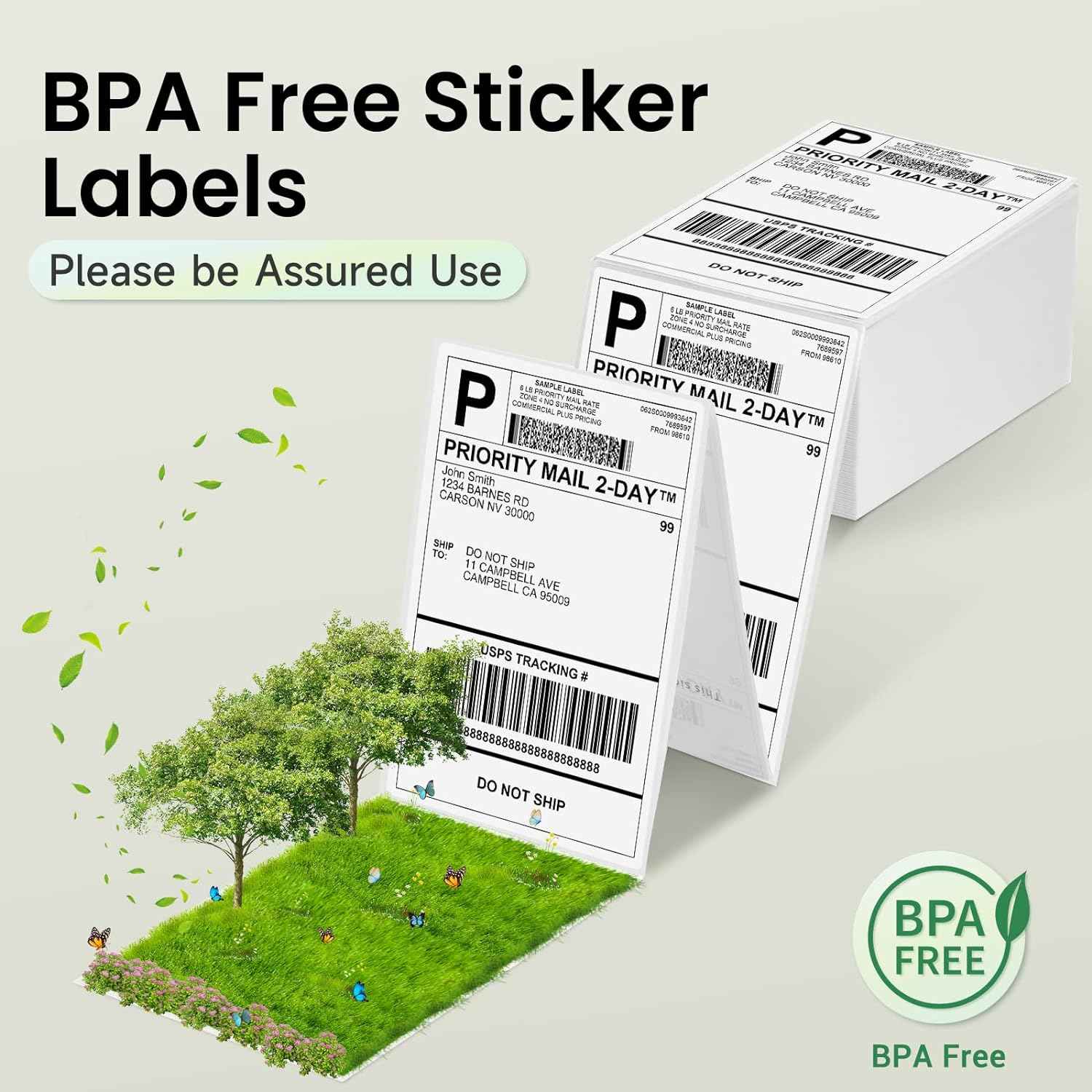 Phomemo 4x6 Inch Thermal Direct Shipping Label,Fan-Fold 500 Labels - TTpen