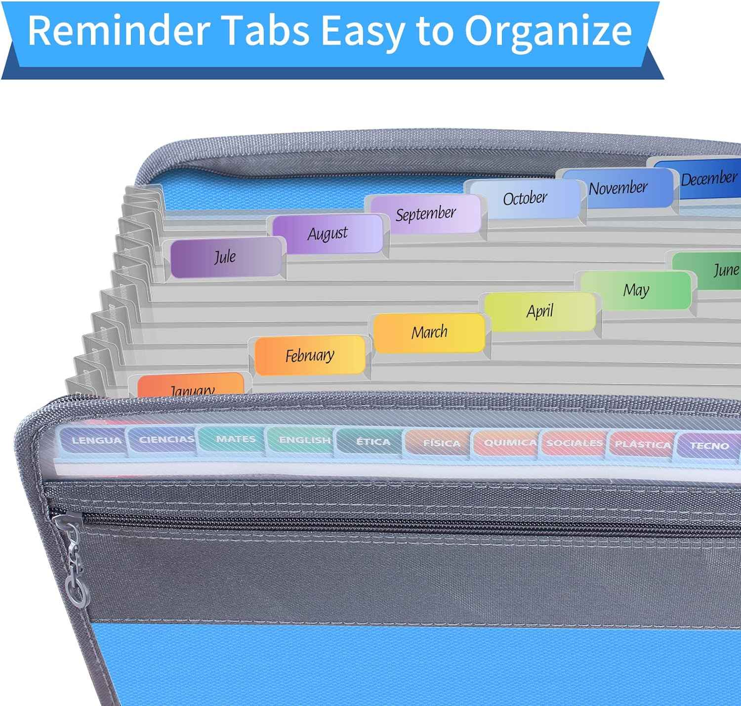 Expanding File Folder Organizer with 13 Pocket Oxford Fabric - TTpen