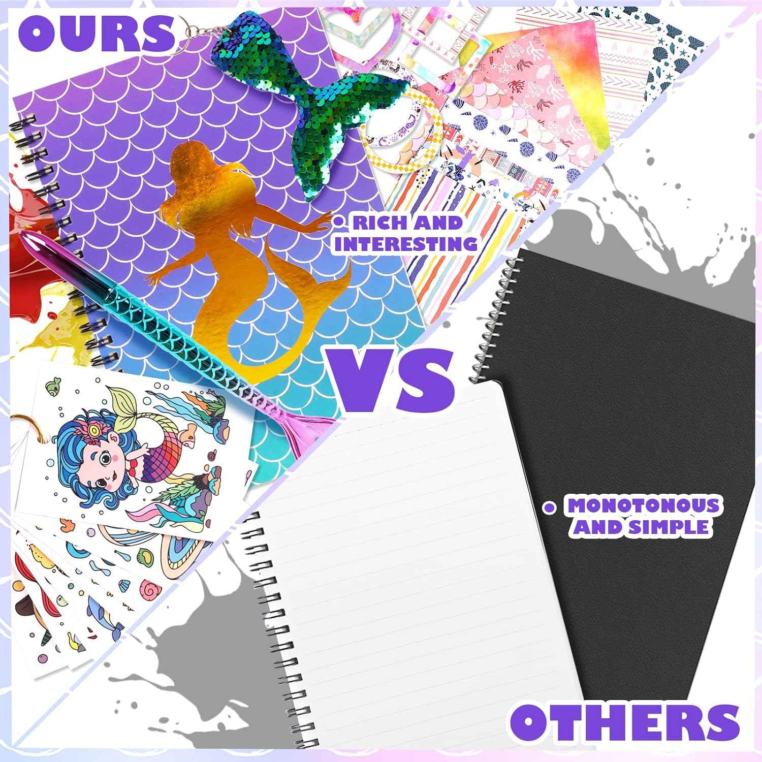 DIY Scrapbook Journal Kit for Girls Diary 6-14 Years Mermaid - TTpen