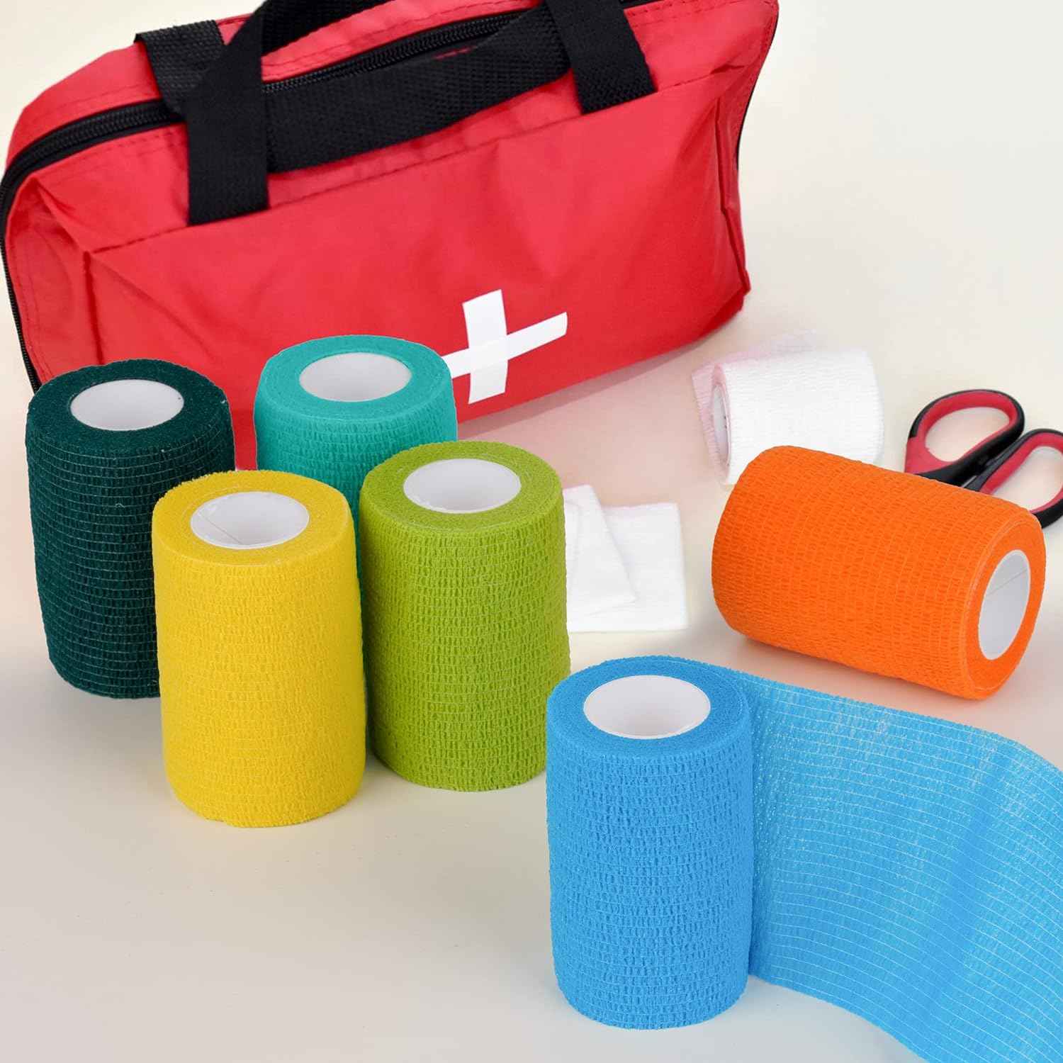 18 Pack Self Adherent Cohesive Wrap Bandages,First Aid Tape,3 Inches X 5 Yards - TTpen