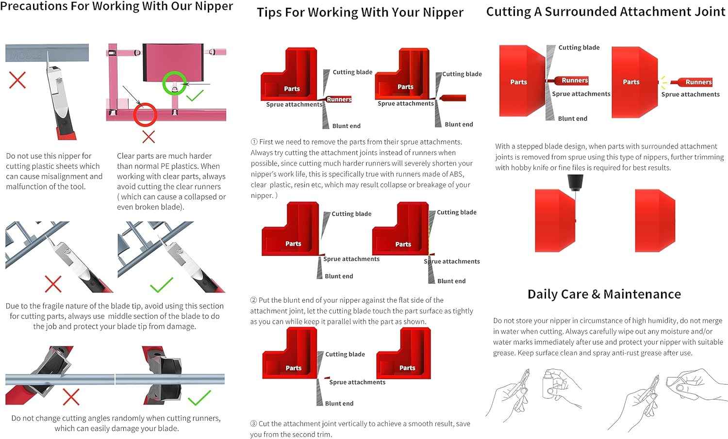 DSPIAE 4.72 Inch Ultra Fine Single-Edged Blade Nipper For Plastic Models - TTpen