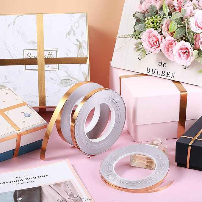 3 Rolls Self Adhesive Metalized Polyester Film Tape Gold - TTpen