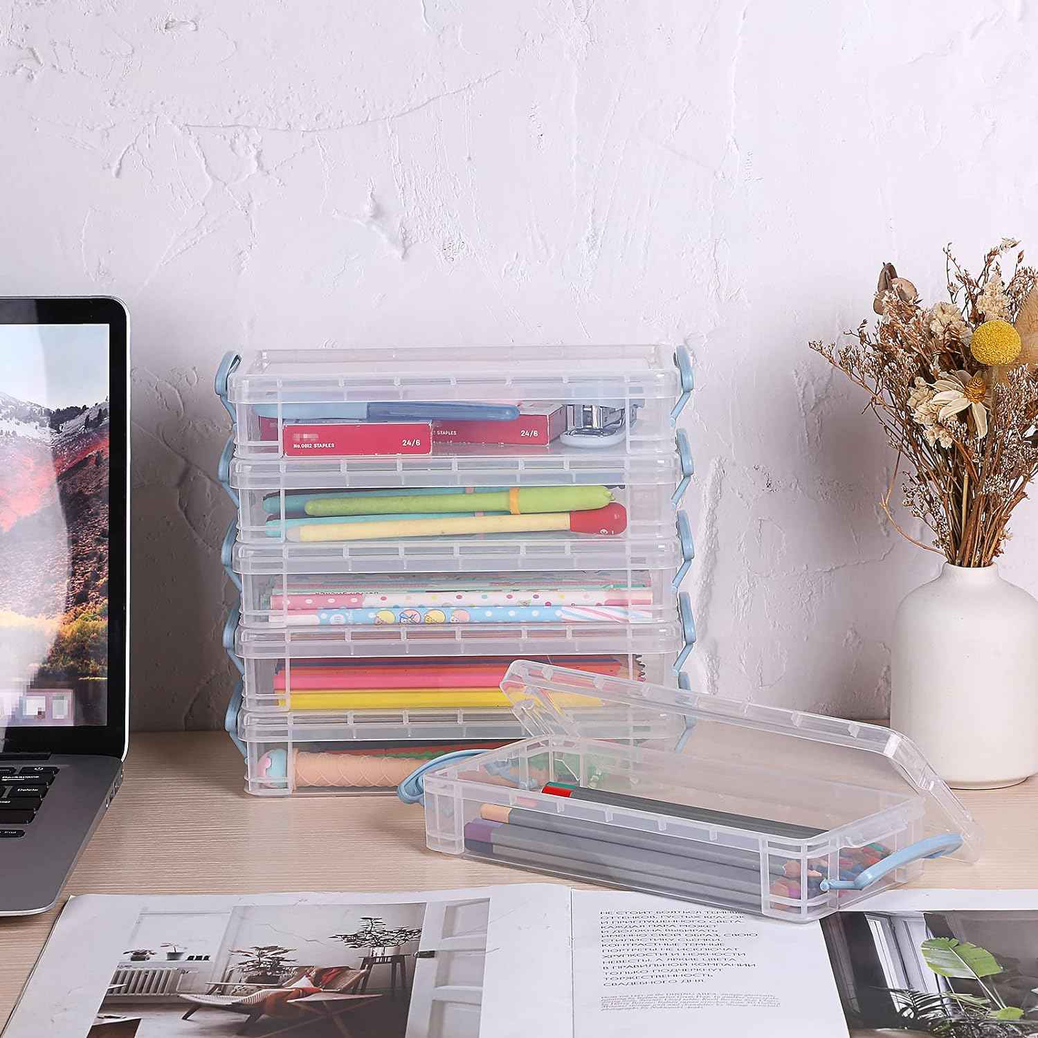 6 Large Capacity Pencil Box,Office Supplies Storage Organizer Box - TTpen