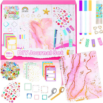 DIY Scrapbook Journal Set for Girls Ages 6-14 Years Old,Pink - TTpen