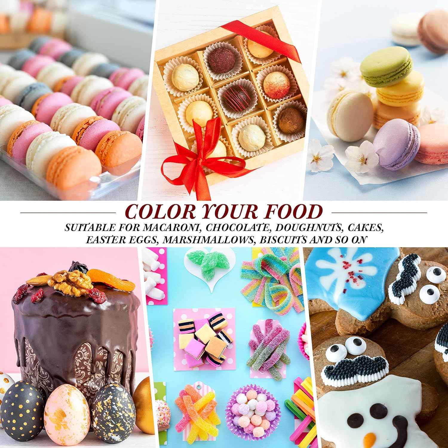 Black Edible Ink Markers for Cookie Decorating Cake Paint Fine Brush Tip 6 Pack - TTpen