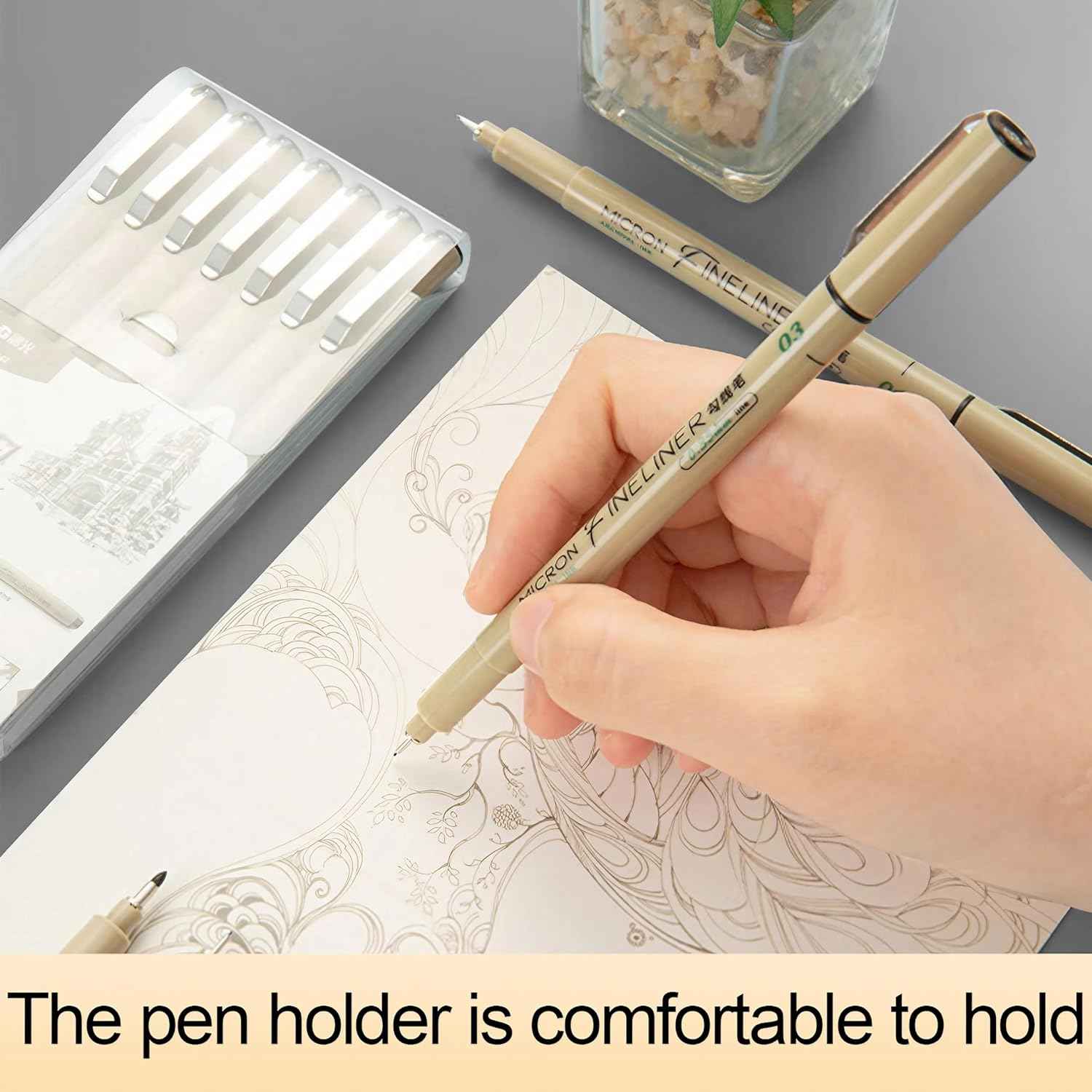 M&G 9Pcs Micron Fineliner Pens Needle Tip Markers Black Ink - TTpen