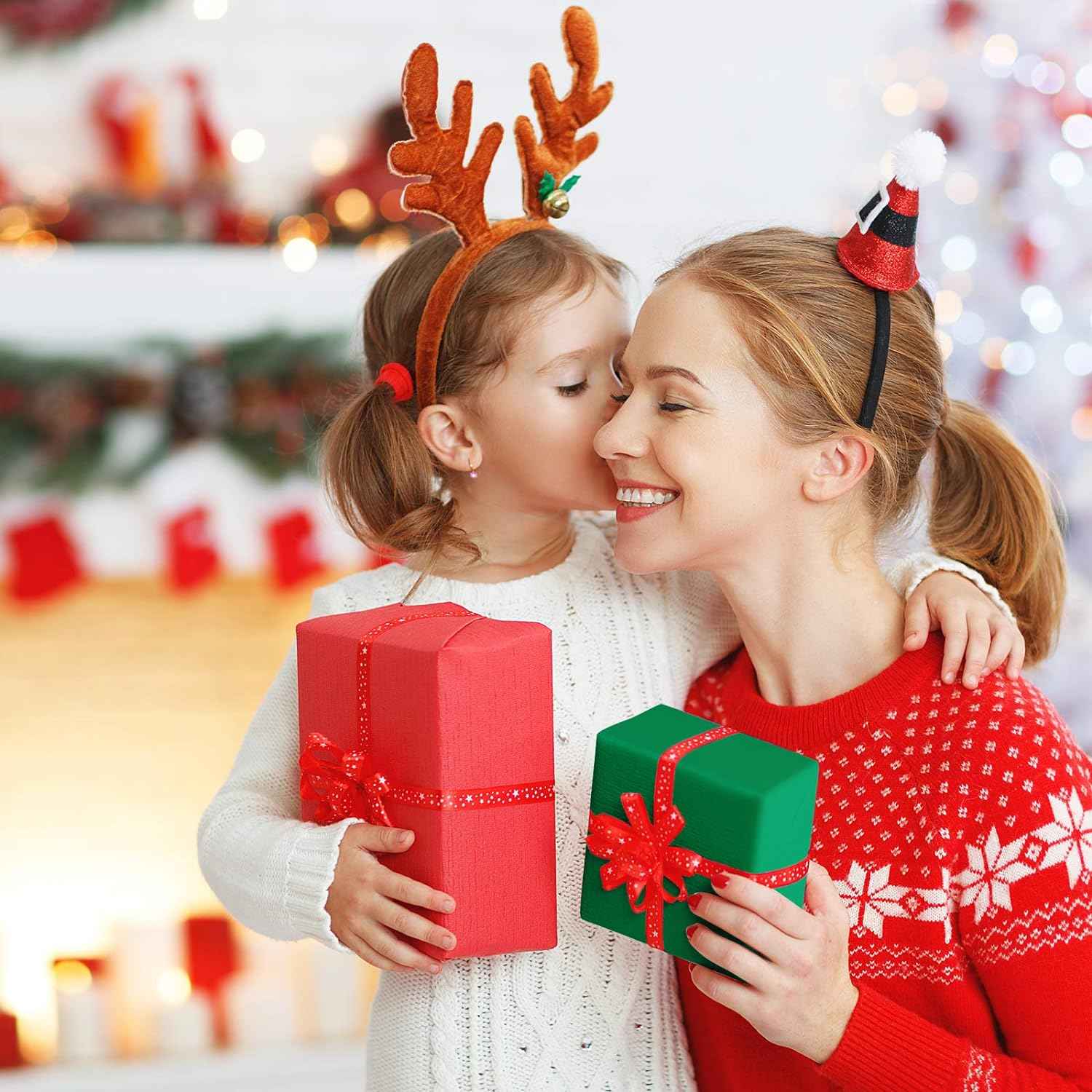 100 Sheets Tissue Wrapping Paper for DIY Crafts 35x50cm Red Green - TTpen