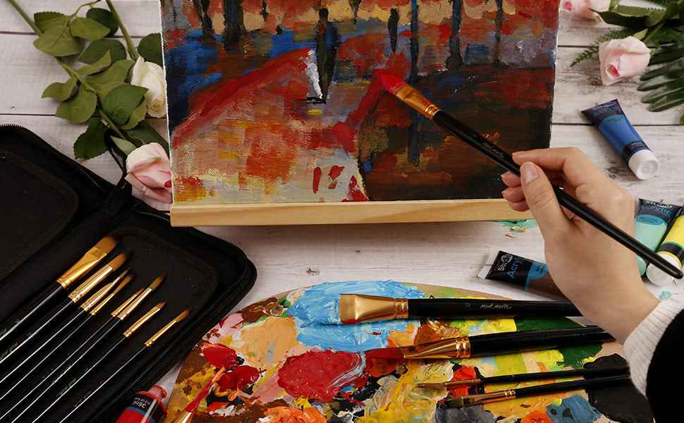 Mont Marte Art Paint Brushes Set,15 Different Sizes - TTpen