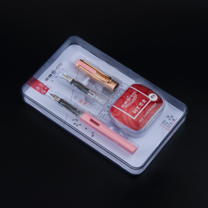 Hero 368 EF + F Urban Fashion Fountain Pen Set Pink